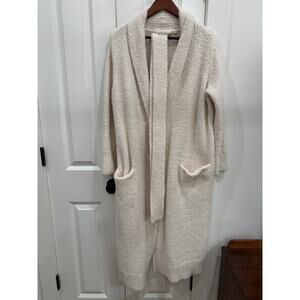 Soft Surroundings Women Cream Boucle Duster Cardigan Long Cozy Sweater Small